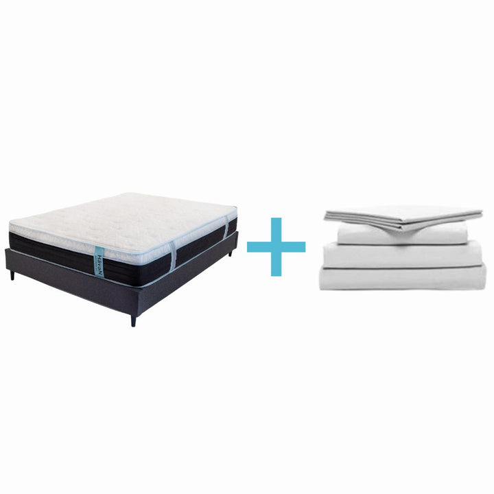 12" Essential Bundle includes 12" Eurotop HybridHaven mattress with your choice of either Bedface Percale or Sateen Sheet Set