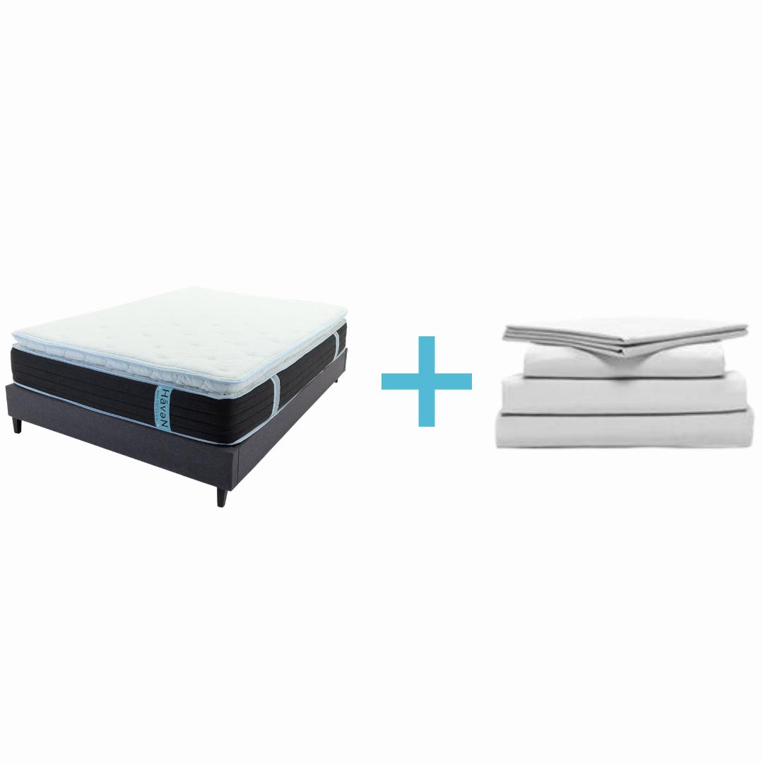 14" Essential Bundle includes 14" LUX Hybrid Haven mattress with your choice of either Bedface Percale or Sateen Sheet Set