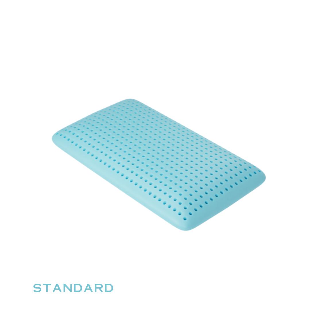 IceGel pillow with cooling properties foam showing with holes in foam standard size