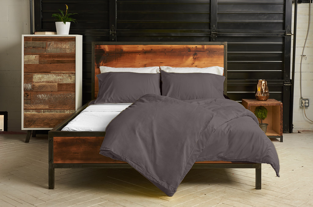 Sateen Duvet Cover (Navy, Grey or White)